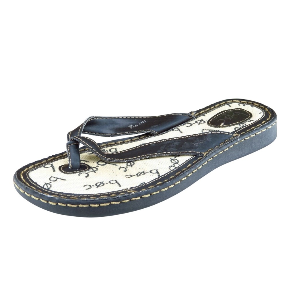 Born Concept Sz 7‎ M Black Flip Flop Synthetic Women Sandals